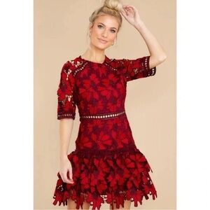 Red lace dress